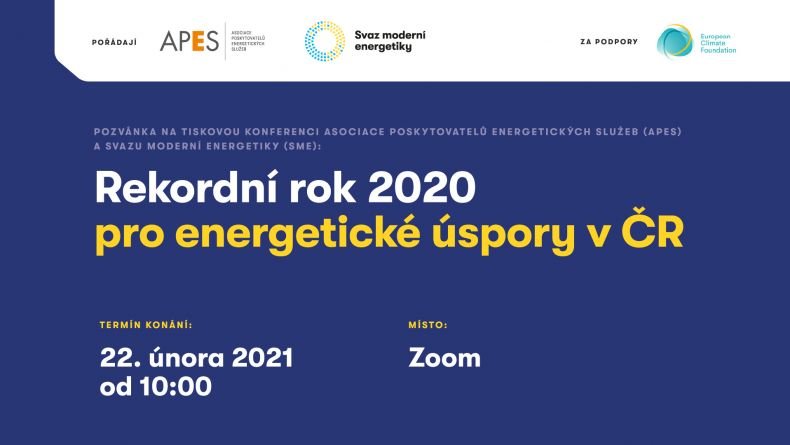 Tisková konference: Rekordní rok 2020 pro energetické úspory v ČR