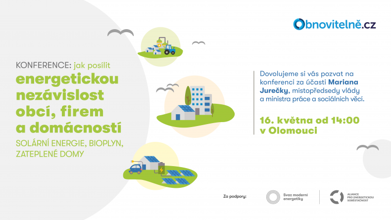 Konference: Jak posílit energetickou nezávislost obcí, firem a domácností  – solární energie / bioplyn / zateplené domy