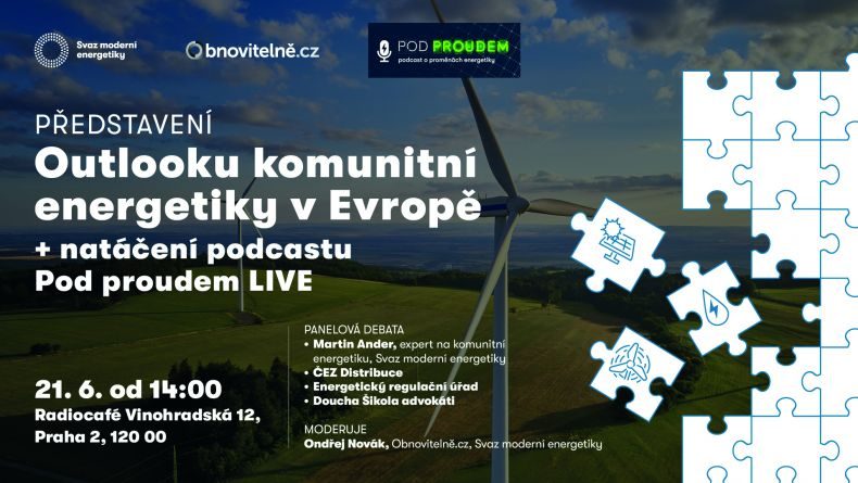 Představení Outlooku komunitní energetiky v Evropě + natáčení Pod proudem LIVE